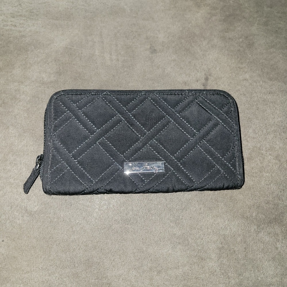 Vera Bradley Large Zip Around Wallet In Classic Black